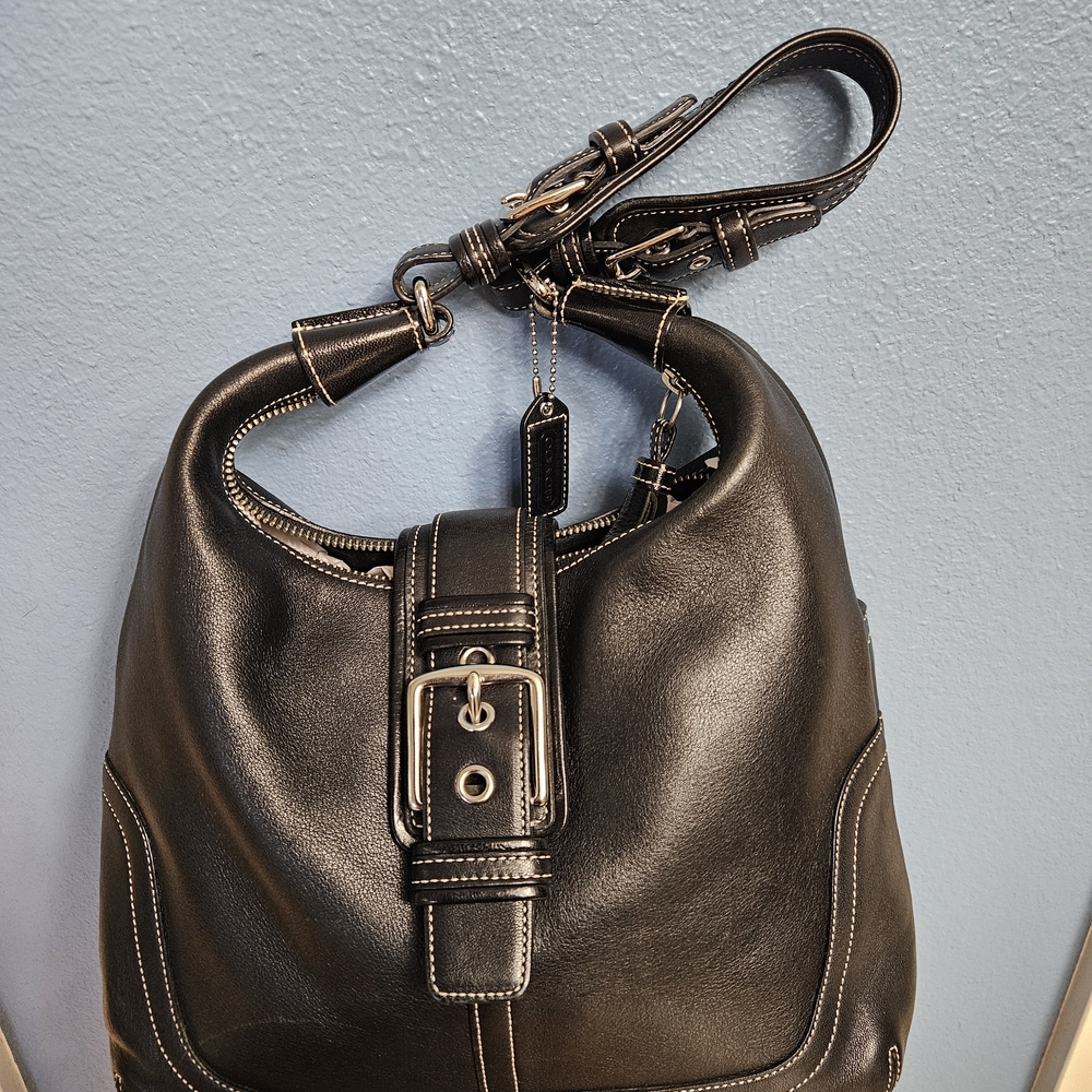 Coach Black Leather Shoulder Bag